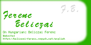 ferenc beliczai business card